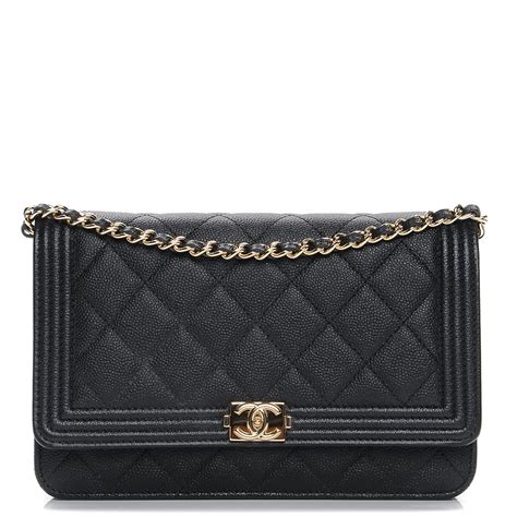 chanel boy with chain|CHANEL Caviar Quilted Boy Wallet On Chain WOC Black.